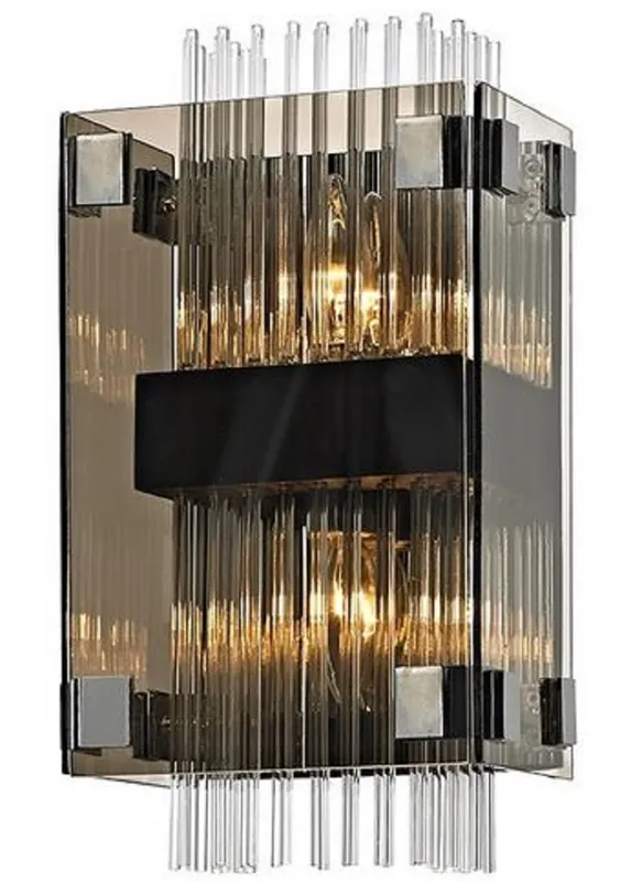 Casa Padrino lámpara de pared de lujo plata / bronce oscuro 20,3 x 14 x H. 35,6 cm - Lámpara de Pared para Hotel y Restaurante Must-Have