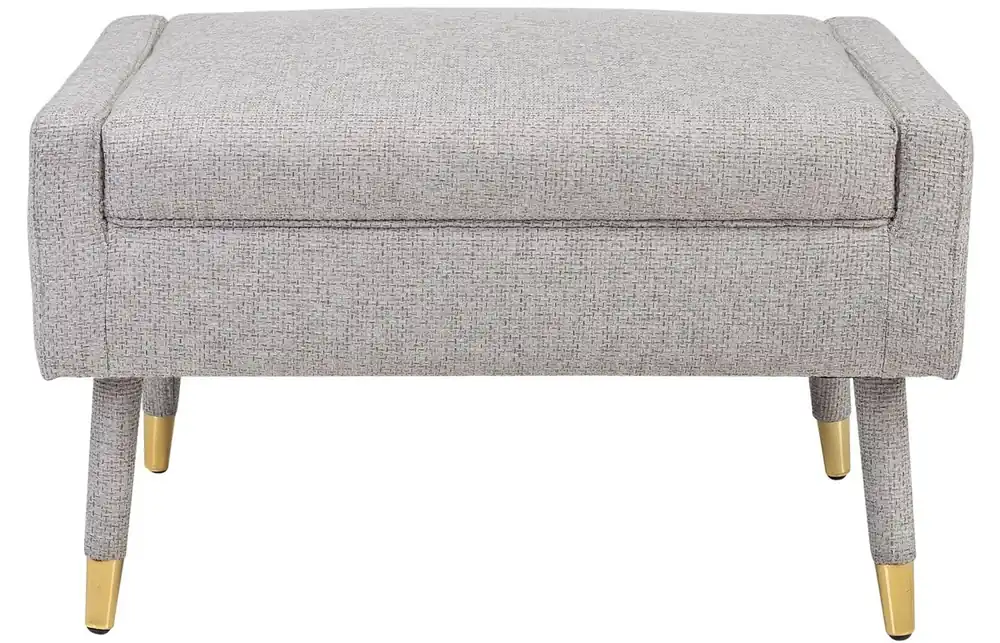 Sonderangebot Casa Padrino taburete para los pies de lujo gris / oro 76 x 62 x H. 46 cm - Taburete de la Sala de Estar Estilo Neoclásico - Muebles de Sala de Estar de Diseño