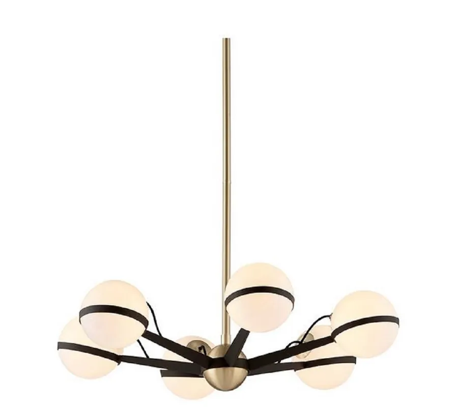 Casa Padrino Araña LED de Lujo Bronce / Latón / Blanco Ø 70,5 x H. 16,5 cm - Araña con Pantallas Esféricas - Calidad de Lujo Schneller Versand