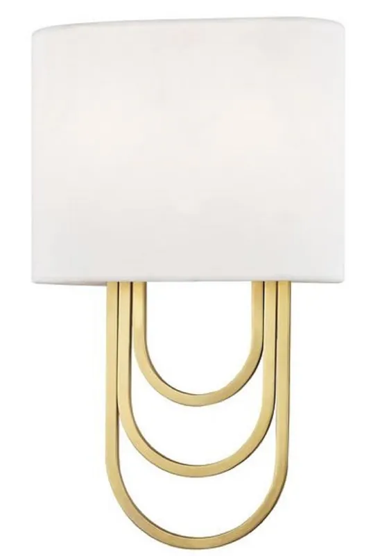 Top-Preis Casa Padrino lámpara de pared de lujo latón antiguo / blanco 20,3 x 9,5 x H. 34,3 cm - Lámpara de Pared de Diseño con Pantalla
