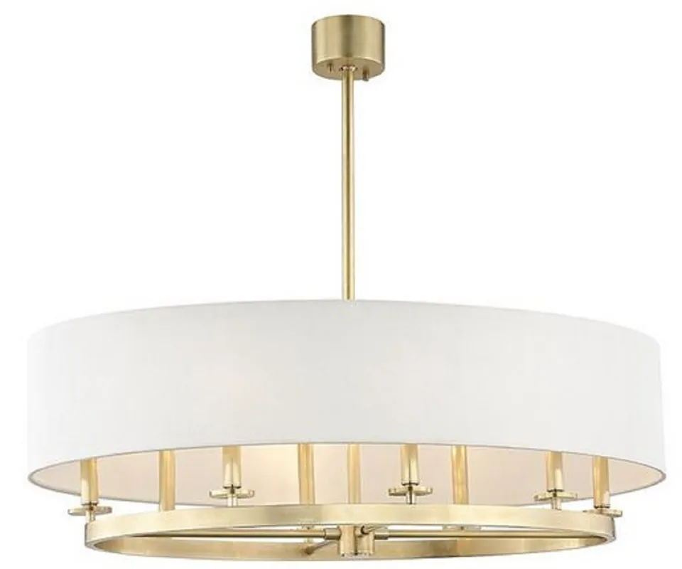 Casa Padrino lámpara colgante de lujo latón antiguo / blanco Ø 99,7 x H. 29,9 cm - Colección de Lujo Super-Preis