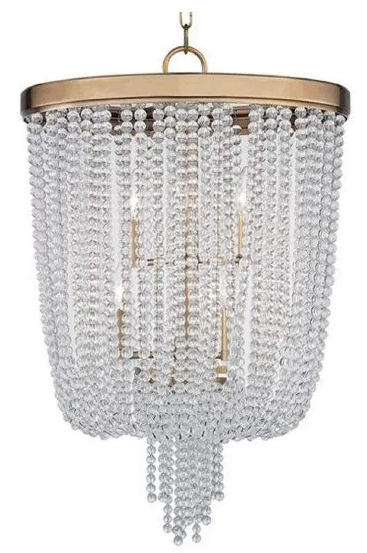 Casa Padrino lámpara colgante de lujo latón antiguo Ø 46,4 x H. 70,5 cm - Lámpara Colgante Redonda con Cristal Aktuell