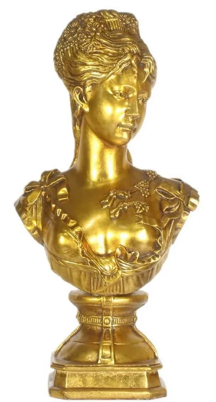 Sonderangebot Casa Padrino busto barroco señora oro 37 x 22 x H. 70 cm - Figura Decorativa en Estilo Barroco
