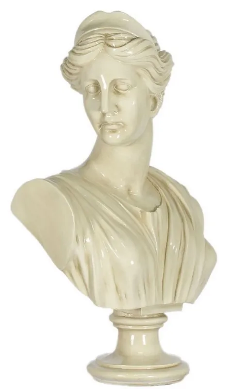 Neue Kollektion Casa Padrino busto barroco señora crema 35 x 20 x H. 50 cm - Figura Decorativa en Estilo Barroco