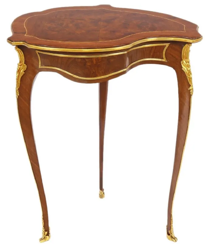 Casa Padrino mesa auxiliar de caoba barroco marrón / oro 56 x 40 x H. 75 cm - Muebles de Salón Barrocos Mega-Angebot