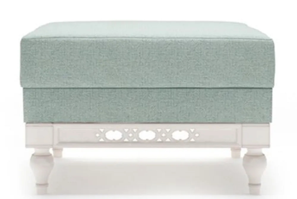 Rabatt Casa Padrino Taburete Art Nouveau de Lujo Verde Menta / Blanco 62 x 62 x H. 47 cm - Calidad de Lujo