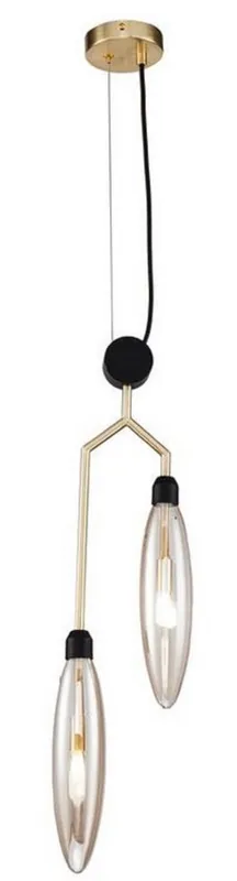 Casa Padrino lámpara colgante de lujo oro mate / negro 17,5 x 6,5 x H. 64 cm - Lámpara Colgante Moderno Meistverkauft