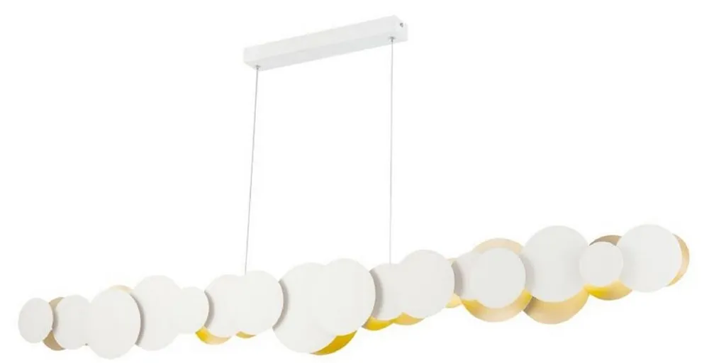 Beliebt Casa Padrino Lámpara Colgante LED de Diseño Blanco / Oro 150 x 8 x H. 38 cm - Colección de Lujo