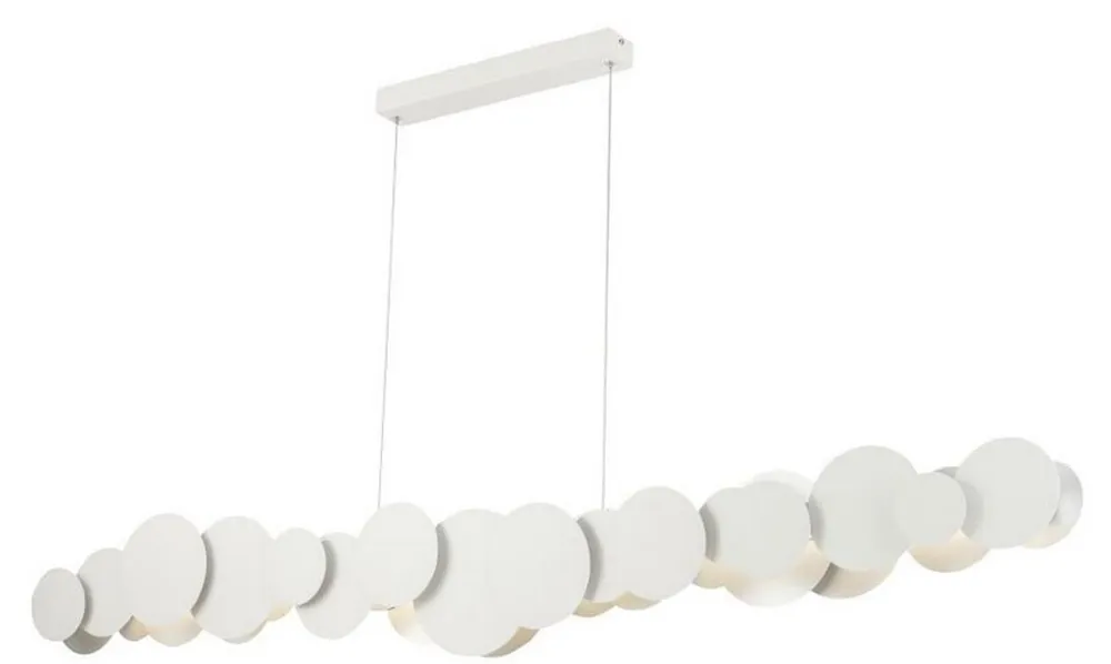 Casa Padrino Lámpara Colgante LED de Diseño Blanco / Plata 150 x 8 x H. 38 cm - Colección de Lujo Mega-Angebot