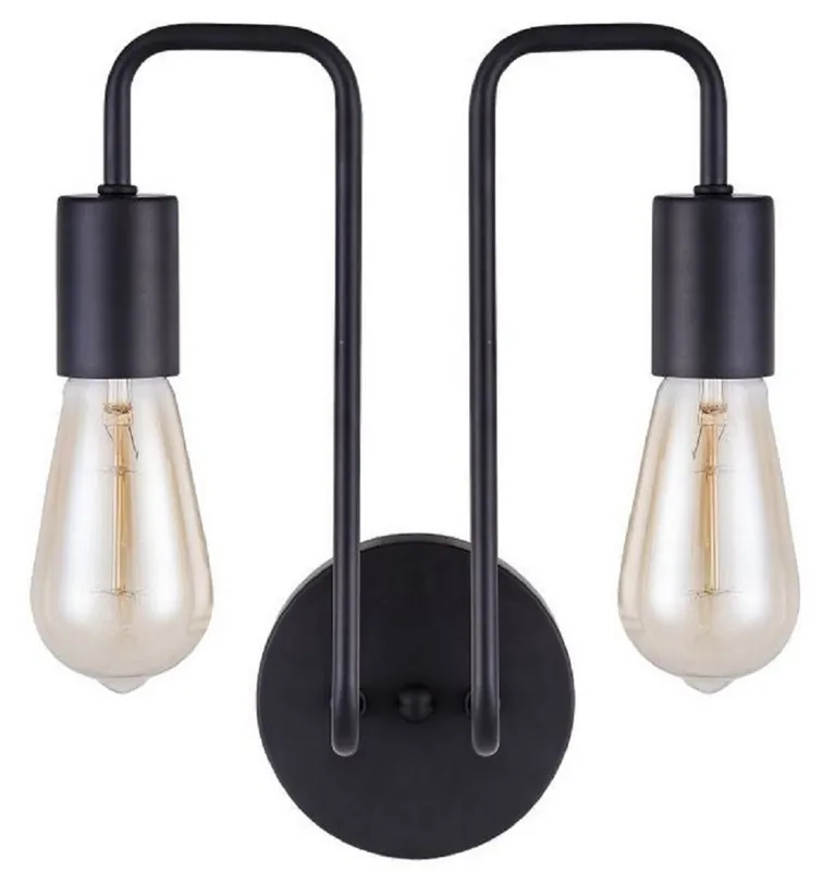 Casa Padrino lámpara de pared de diseñador negro 25 x 17 x H. 30,5 cm - Luz Moderna con Marco de Metal Revestido y un Estilo Inusual de Loft Bestseller