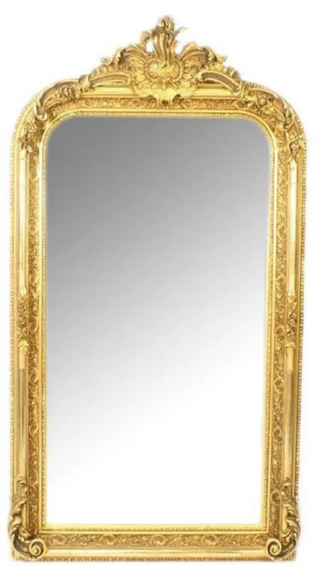 Casa Padrino Espejo de Pared Barroco Oro 70 x H. 140 cm - Magnífico Espejo Barroco con Marco de Madera y Hermosas Decoraciones Garantierte Lieferung