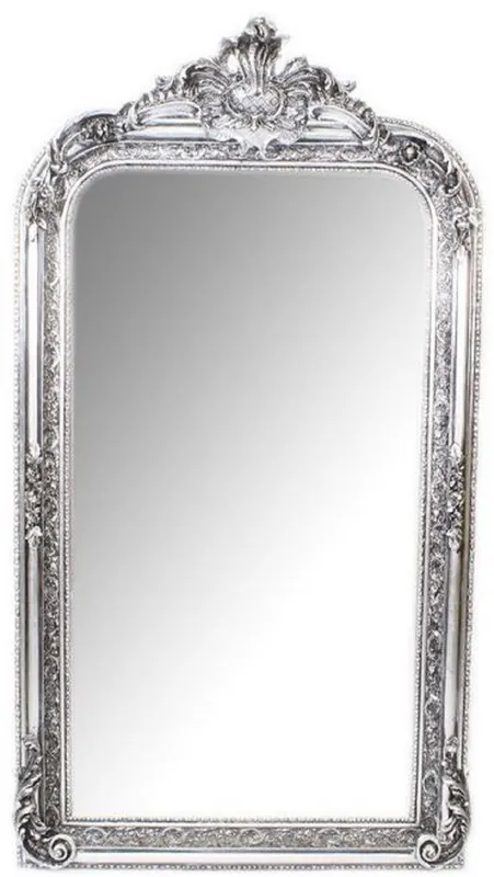 Casa Padrino Espejo de Pared Barroco Plata 70 x H. 140 cm - Magnífico Espejo Barroco con Marco de Madera y Hermosas Decoraciones Finale Aktion