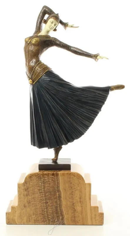 Sofort Bestellen Casa Padrino bailarín de figura de bronce de lujo multicolor / beige 26 x 9 x H. 46,9 cm - Figura de Deco