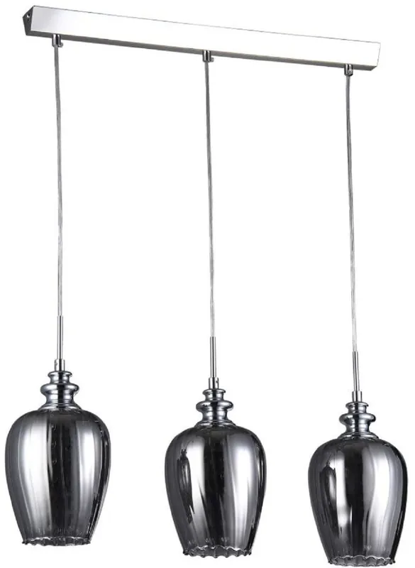 Casa Padrino lámpara colgante plata / gris 70 x H. 100 cm - Lámpara Colgante con Colgantes de Cristal de Primera Calidad Neu Im Sortiment