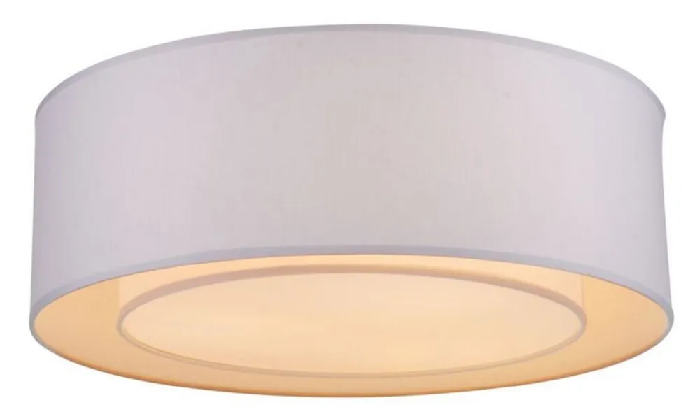 Mega-Angebot Casa Padrino lámpara de techo blanco / gris Ø 52 x H. 17,5 cm - Luz Moderna y Elegante con Marco de Metal y Cubierta de Tela