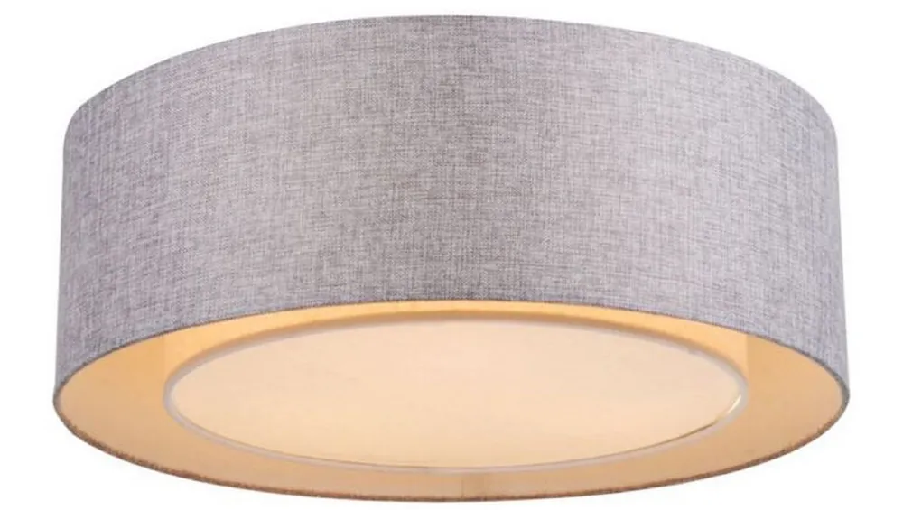 Casa Padrino lámpara de techo gris Ø 52 x H. 17,5 cm - Luz Moderna y Elegante con Marco de Metal y Cubierta de Tela Direktkauf