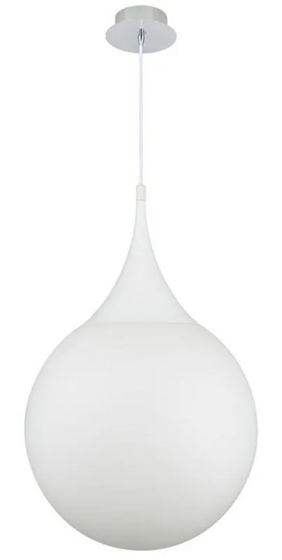 Casa Padrino lámpara colgante LED plata / blanco Ø 40 x H. 150 cm - Lámpara Colgante con Pantalla de Vidrio Esmerilado Kracherpreis