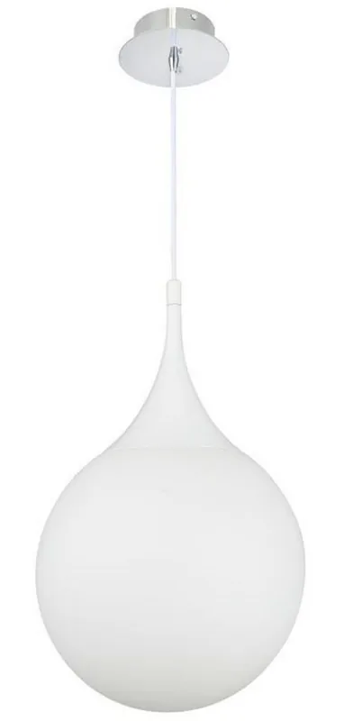 Neu Im Sortiment Casa Padrino lámpara colgante LED plata / blanco Ø 30 x H. 150 cm - Lámpara Colgante con Pantalla de Vidrio Esmerilado