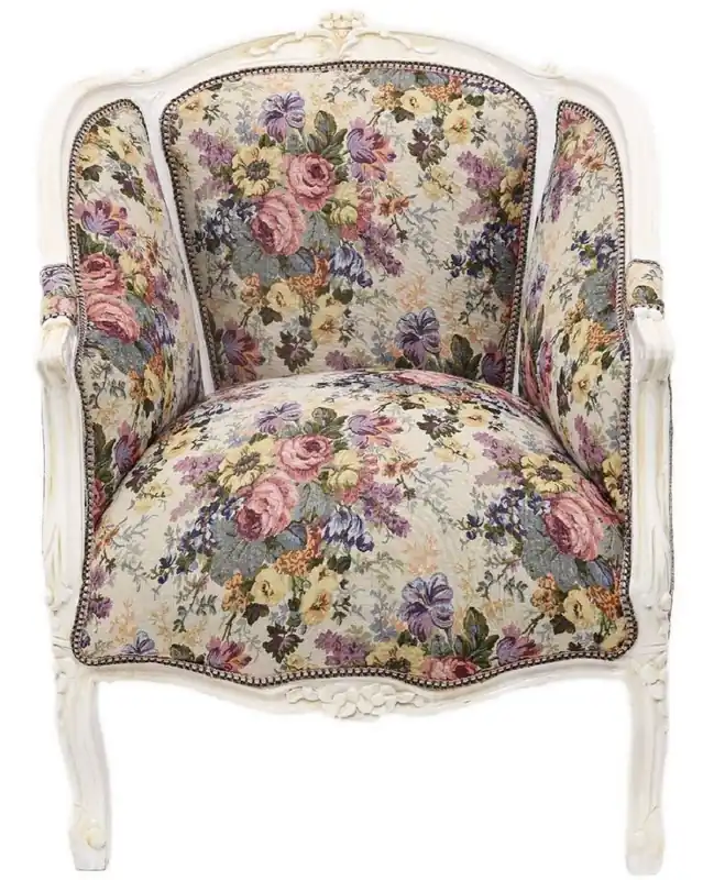 Casa Padrino sillón lounge baroque con estampado floral multicolor / blanco antiguo 70 x H. 100 cm - Muebles Barrocos Bestseller