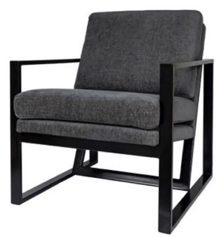 Casa Padrino sillón club de lujo con estructura de metal gris / negro 80 x 70 x H. 85 cm - Muebles de Hotel Jetzt Bestellen