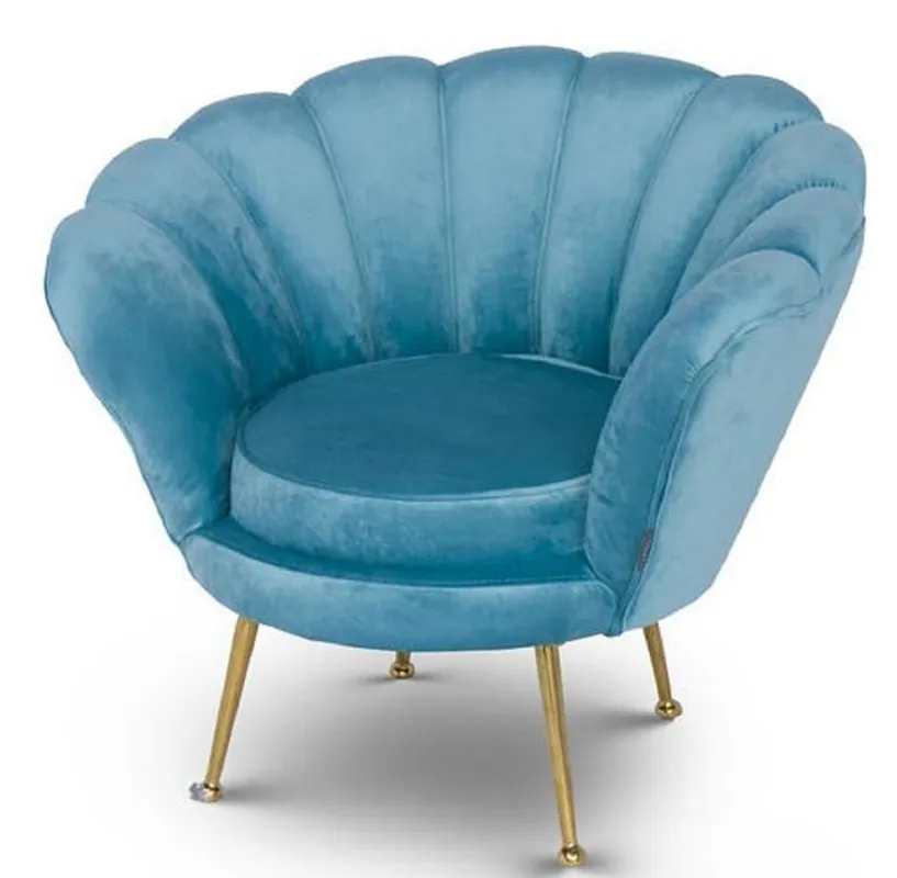 Casa Padrino sillón de terciopelo infantil de diseño azul claro / latón 96 x 79 x H. 78 cm - Muebles Infantiles de Lujo Meistverkauft