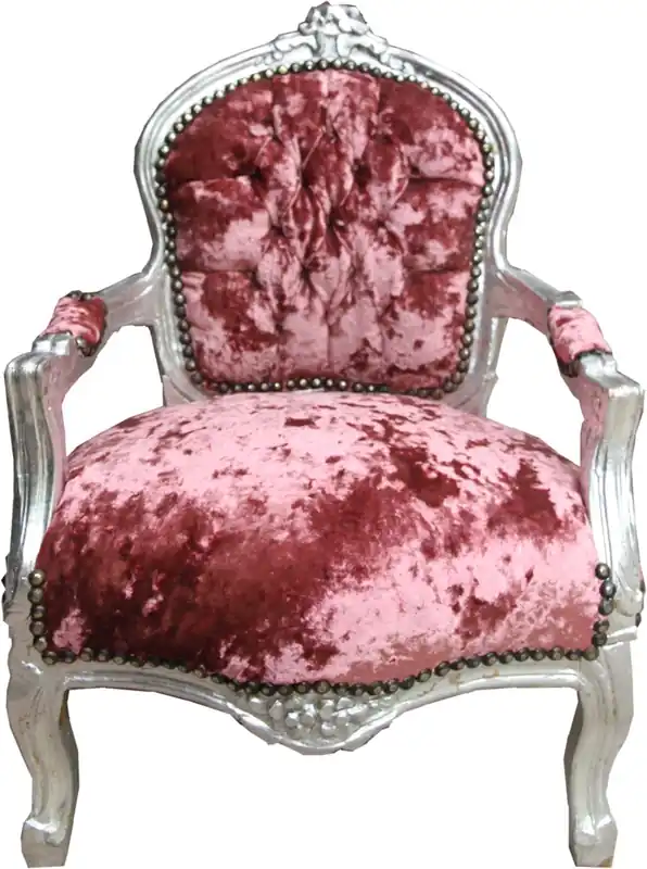 Casa Padrino Barroco silla para niños terciopelo viejo rosa / plata - muebles para niños Bestpreis