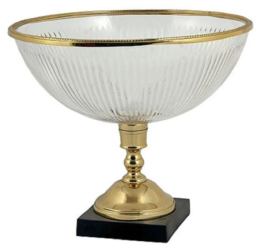 Direkt Vom Hersteller Casa Padrino Tazón Art Deco Oro / Negro Ø 25 x H. 24 cm - Accesorios de Decoración de Hotel y Restaurante
