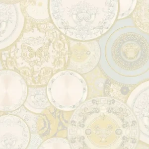 Papel pintado no tejido barroco diseñador Versace 349012 Les Etoiles de la Mer 2 beige / crema / blanco - Papel Tapiz de Diseño - Alta Calidad Preiswert