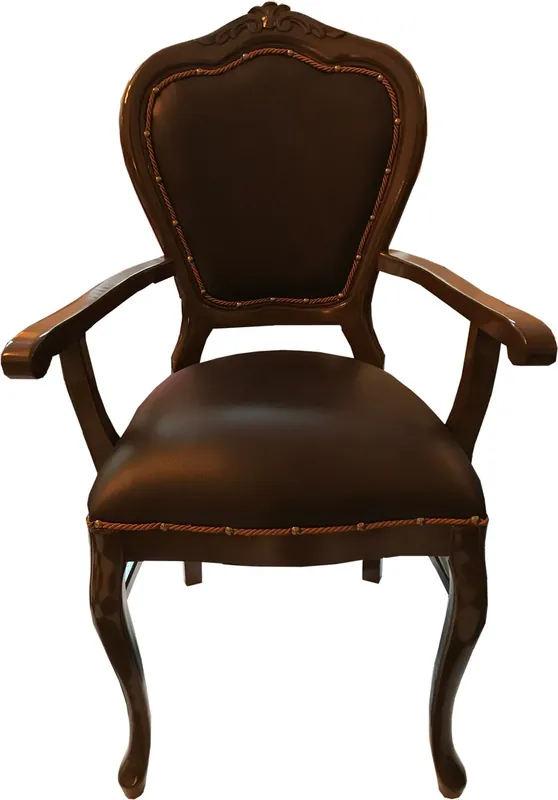 Casa Padrino barroco silla de comedor de cuero de lujo Negro / Negro con apoyabrazos - Muebles hechos a mano con cuero genuino Jetzt Bestellen