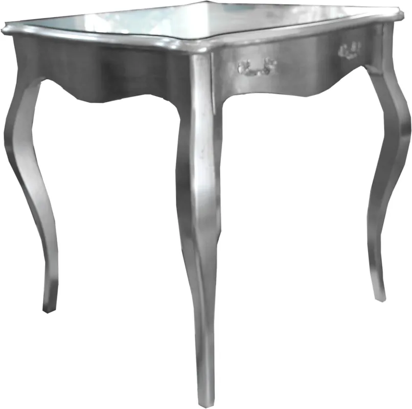 Mesa de comedor barroca Casa Padrino de plata con cajón de 80 x 80 cm - muebles de mesa de comedor Neu Im Sortiment