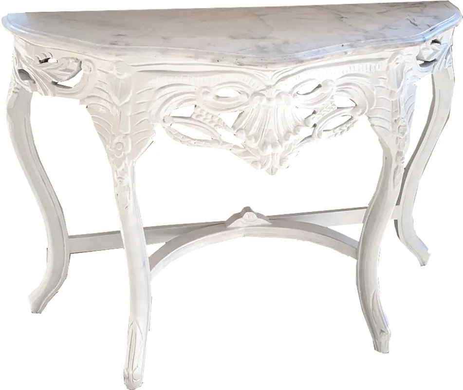 Preis Gesenkt Casa Padrino Baroque consola consola blanca con encimera de mármol blanco - muebles de consola estilo antiguo