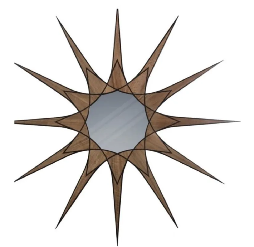 Geprüft Casa Padrino espejo de pared de diseño marrón / negro 136 x H. 136 cm - Colección de Lujo
