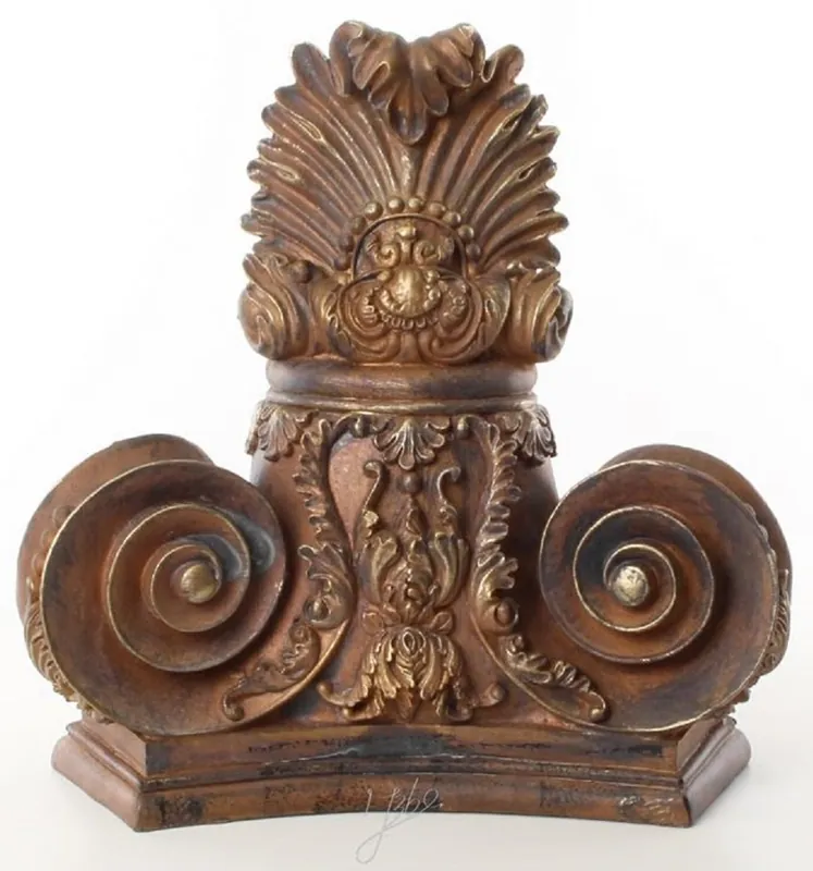 Mega-Angebot Casa Padrino consola de pared barroco marrón antiguo / oro 36 x 14 x H. 35 cm - Consola de Pared de Poliresina en Aspecto de Madera - Decoración de Pared en Estilo Barroco