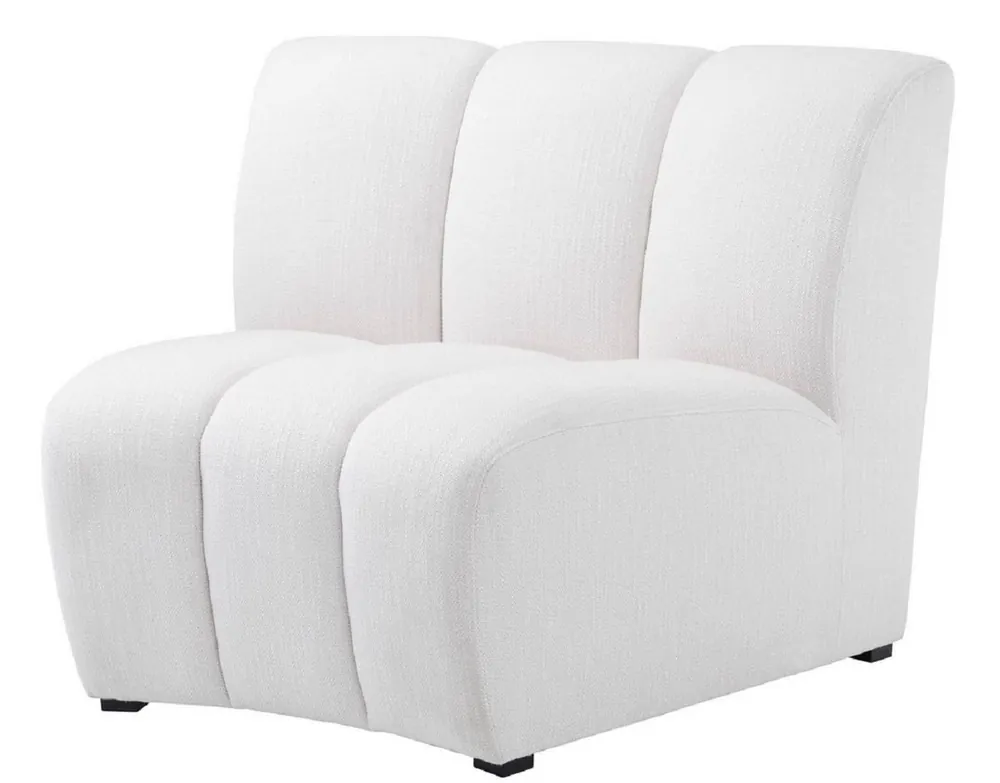 Nur Heute Casa Padrino sofá de lujo blanco / negro 109 x 95 x H. 83,5 cm - Sofá de Salón de Lujo Curvado y Extensible