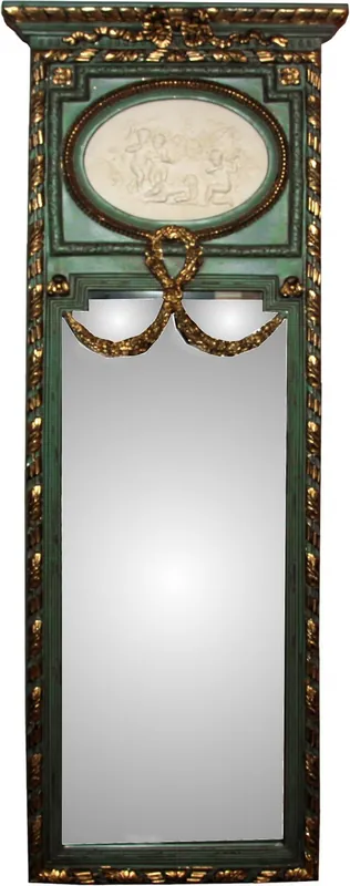 Solange Der Vorrat Reicht Casa Padrino Rococo Wall Mirror Gold W 59 x H 161 cm en Antique Green / Gold - Espejo barroco noble y magnífico