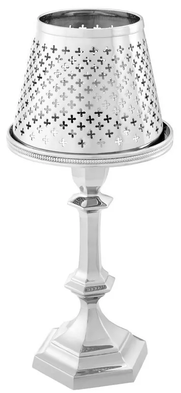 Beliebt Casa Padrino titular de candelita de lujo de latón con pantalla plata Ø 16 x H. 36 cm - Accesorios Deco