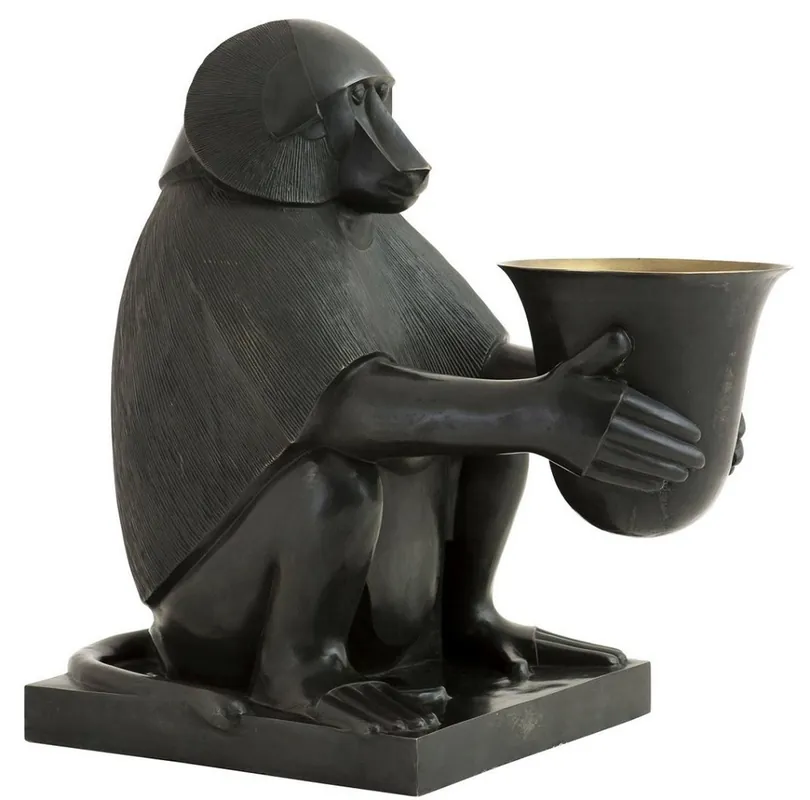 Markenware Casa Padrino Lámpara de Mesa de Bronce Art Deco de Lujo Simio Babuino Bronce / Oro 49 x 60 x H. 60 cm - Lámpara de Salón Art Deco - Calidad de Lujo