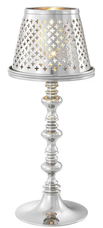 Casa Padrino titular de candelita de lujo de latón con pantalla plata Ø 16 x H. 39 cm - Accesorios Deco Neuheit