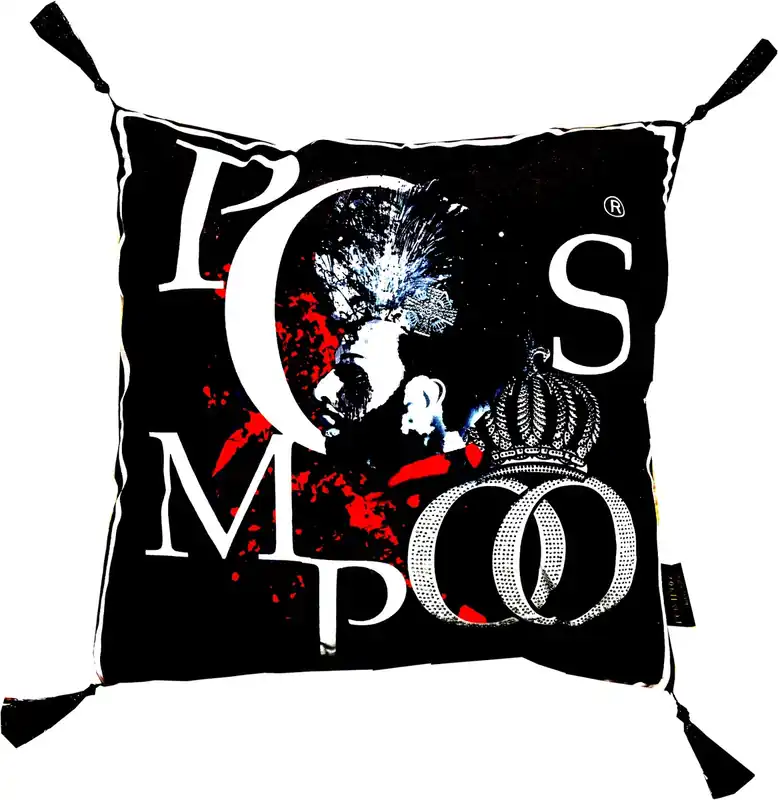 Knallerangebot Harald Glööckler Diseñador Cojín Pompöös por Casa Padrino Negro / Blanco con diamantes de imitación - Colección de arte -Collection -