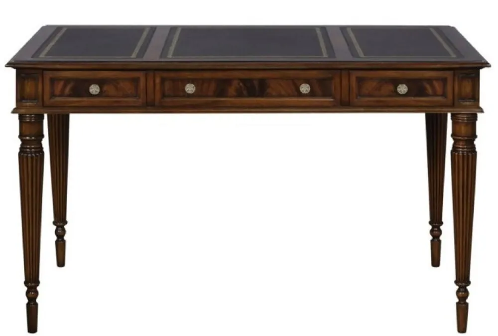 Top-Seller Casa Padrino Escritorio de Caoba Art Nouveau de Lujo con 3 Cajones Marrón Oscuro / Negro / Oro 126 x 73 x H. 75 cm - Muebles de Oficina - Calidad de Lujo