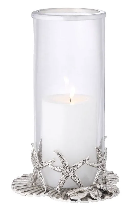 Casa Padrino portavela de lujo plata antigua Ø 20,5 x H. 31,5 cm - Accesorios de Decoración de Lujo Sale