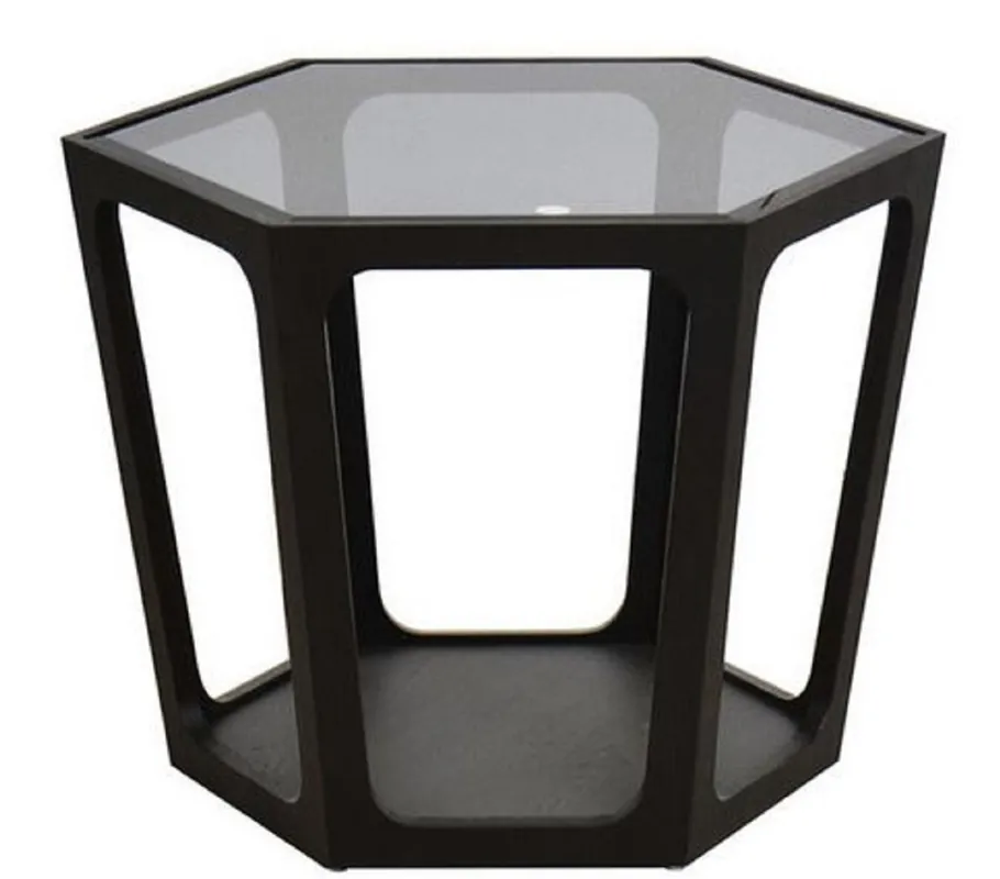 Casa Padrino mesa de centro de lujo negro 70 x 61 x H. 44 cm - Mesa de Salón con Tapa de Vidrio Tintado Negro - Muebles de Sala - Muebles de Lujo Jetzt Kaufen