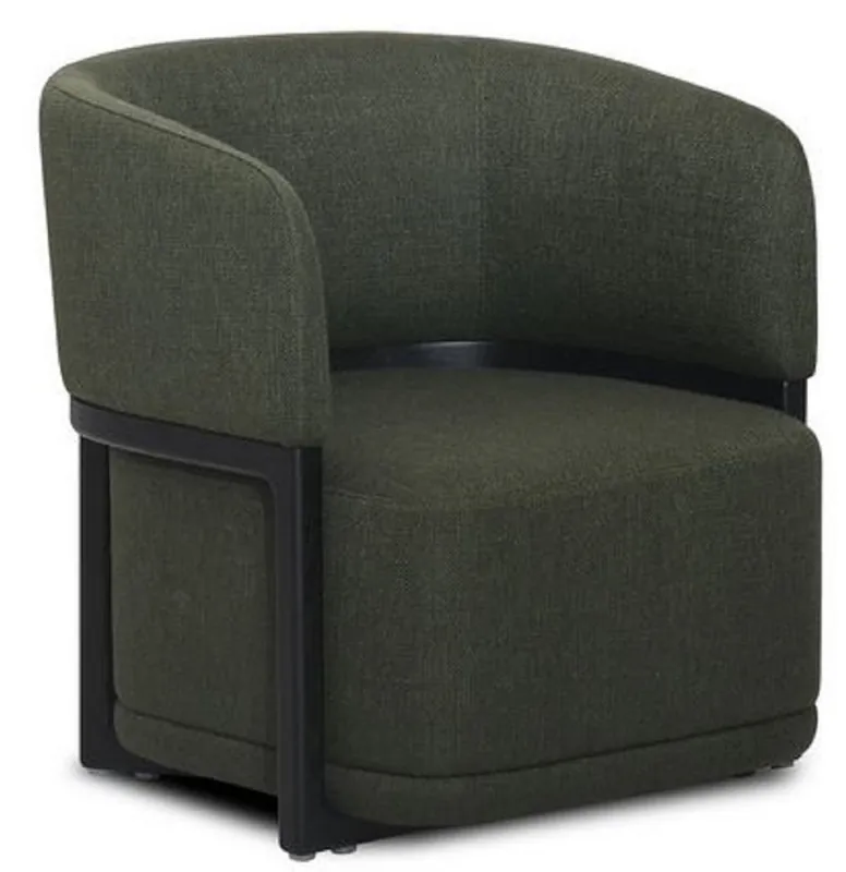 Markenware Casa Padrino sillón de lujo para sala de estar verde oscuro / negro 66 x 65 x H. 69 cm - Muebles de Sala - Calidad de Lujo