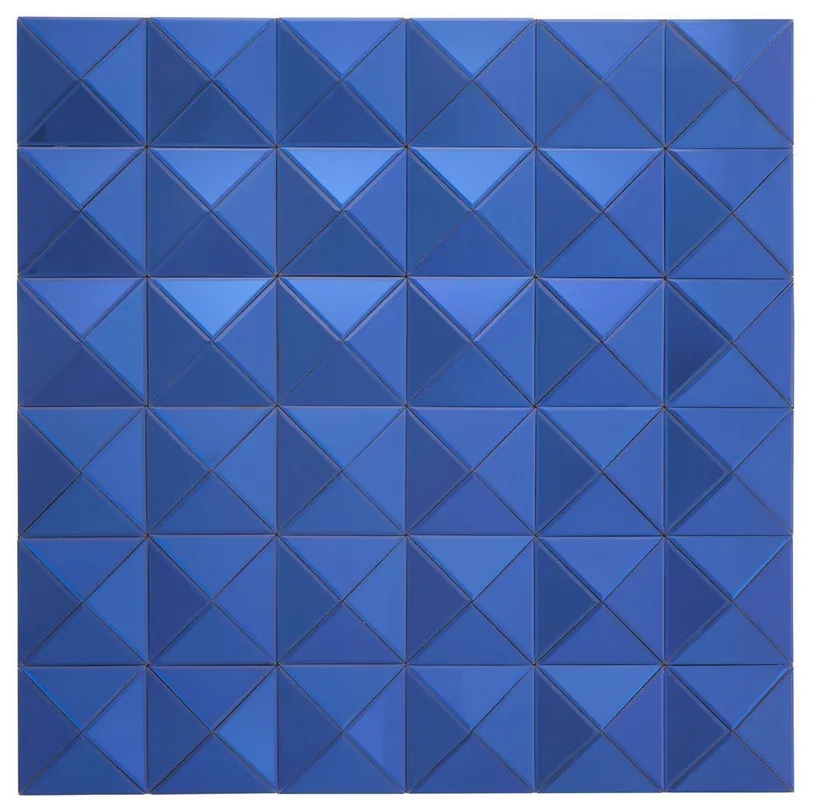 Direkt Vom Hersteller Casa Padrino espejo de diseño azul 110 x 4 x H. 110 cm - Espejo de Pared para Sala de Estar de Lujo - Muebles de Diseño