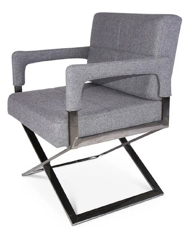 Beliebt Casa Padrino silla de lujo con reposabrazos gris / plata 60 x 66 x H. 89 cm - Silla Tapizada de Oficina - Muebles de Oficina