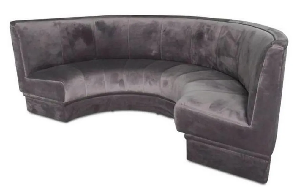 Casa Padrino sofá de lujo gris 167 x 83 x H. 94 cm - Sofá de Terciopelo Semicircular - Muebles de Lujo Bestpreis