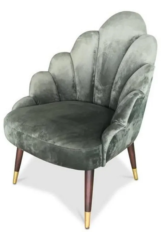 Casa Padrino sillón de terciopelo para sala de estar verde / marrón / oro 70 x 79 x H. 93 cm - Muebles para Sala de Estar de Lujo Super-Preis