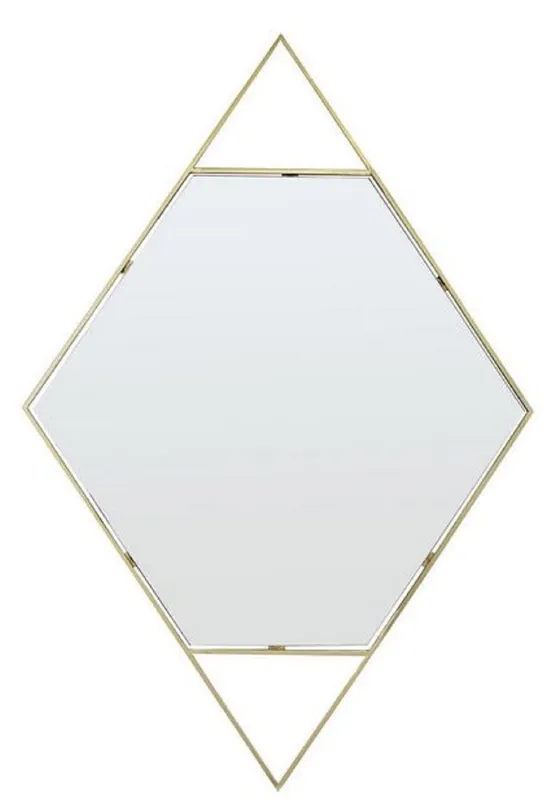 Casa Padrino espejo de pared de diseño oro 81 x H. 119 cm - Espejo de Acero Inoxidable en Forma de Diamante - Muebles de Diseño Meistverkauft