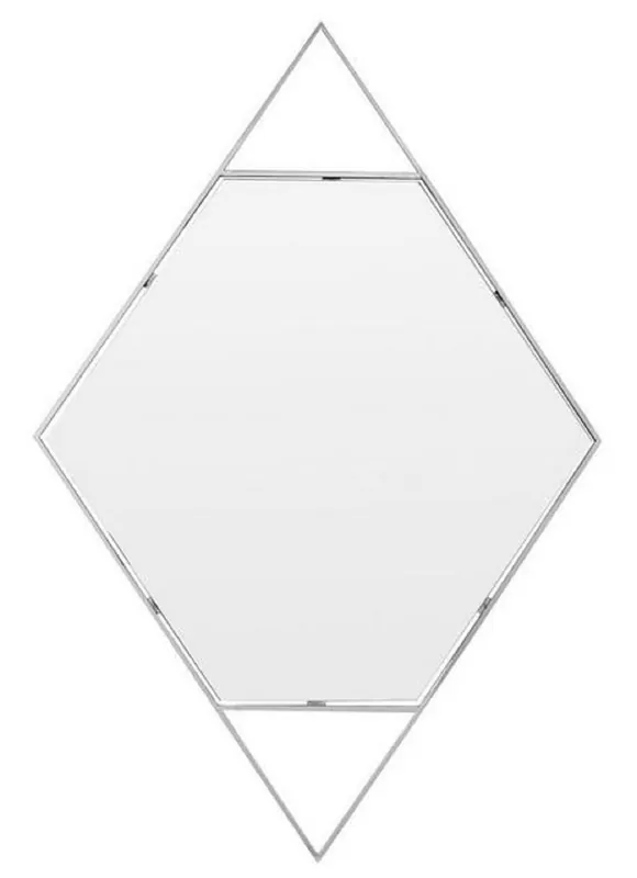 Casa Padrino espejo de pared de diseño plata 81 x H. 119 cm - Espejo de Acero Inoxidable en Forma de Diamante - Muebles de Diseño Neue Kollektion