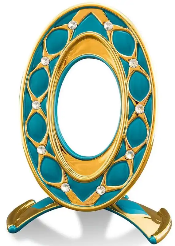 Neue Ware Casa Padrino marco de imagen barroco turquesa / oro 26 x 16 x H. 36 cm - Magnífico Marco de Cerámica con Cristal de Swarovski